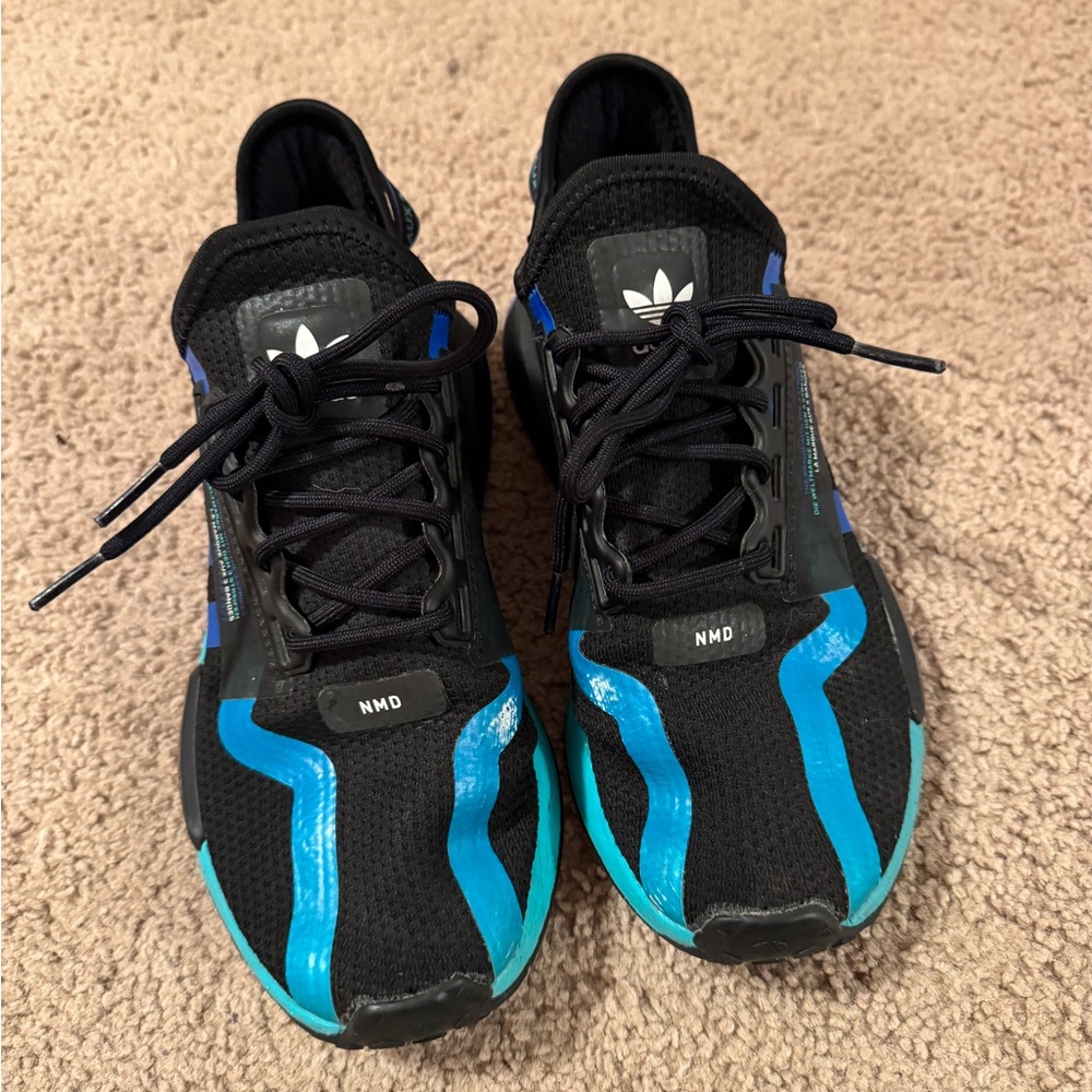 Adidas NMD Black and Blue Sneakers
